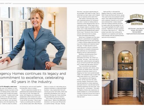 Regency Homes Featured in the April Issue of Lake Minnetonka Magazine